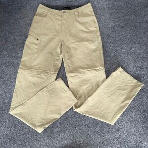 American Tall Mens Cargo Hiking Pant Tan Khaki 32x36 Zip-Off Convertible Outdoor